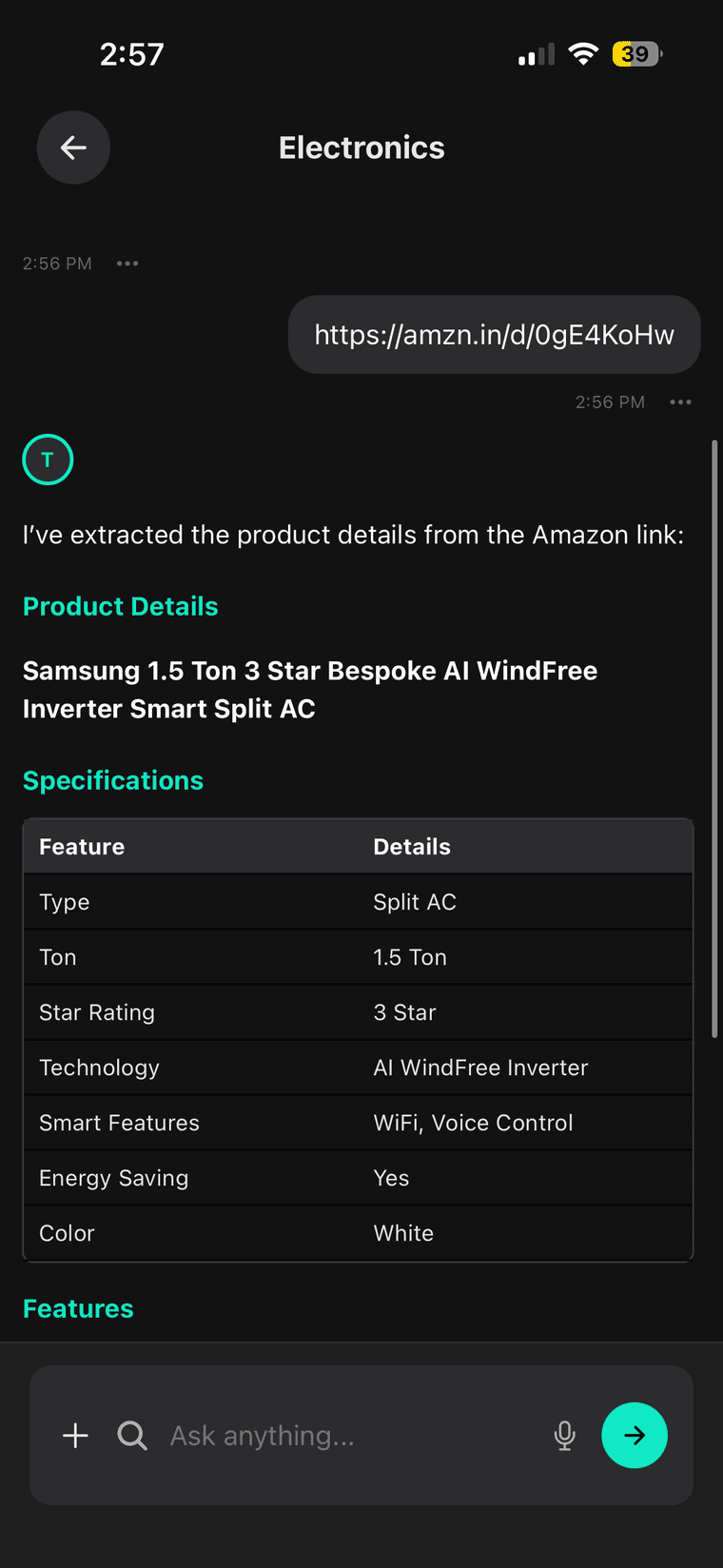 TalkyBuy link search — paste a product URL to find cheaper alternatives